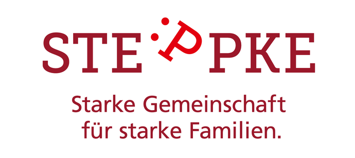 STEPPKE-Wortbilmarke mit dem Claim: Starke Gemeinschaft für starke Familien.